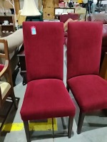 Set of 4 Red Highback Dining Chairs       2849