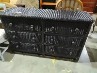Black Wicker Dresser   2871
