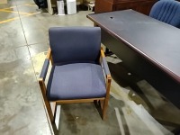 Blue Cloth\/Wood Office Chair      2908