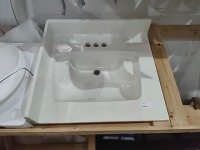 Square left backsplash sink     2857