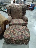 Floral Wingback Chair w\/Ottoman   2835