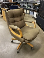 Vintage Lazboy Curve Oak Office Chair