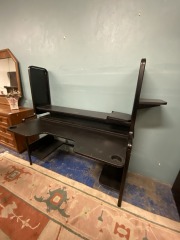 Modern Black Multi Tier Desk (AS IS)