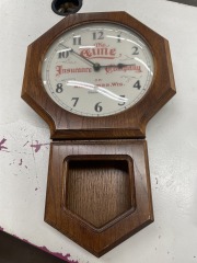 Wooden The Time Insurance Company Clock