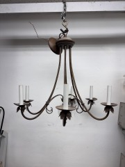 6-Light Bronze Candle Chandelier
