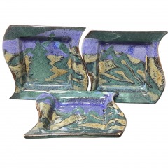Three (3) Doe Ridge Pottery Nut Dishes