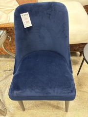 Navy Velour Accent Chair