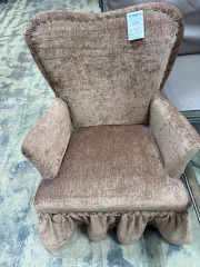 Small brown High Back chair\/nail heads