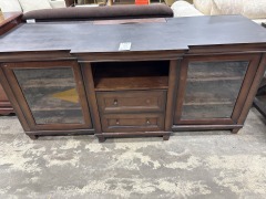 Wood\/Glass Cabinet Entertainment Console
