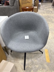 Feather Grey Swivel Arm Chair