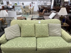 Lime Green Brocade Sofa