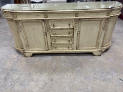 Yellow Habersham Side Board\/glass to