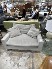 West Elm oversized light grey chair