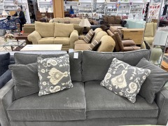 Dark Grey Velour 2 Cushion Sofa