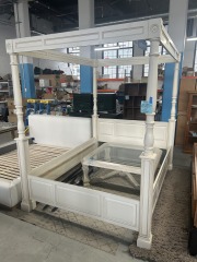 White Queen Canopy Bed Frame