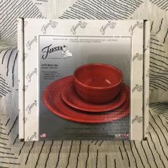 FIESTA 3 PC Bistro Set Red Scarlet 1482 326 Dinner Plate Salad Plate Bowl