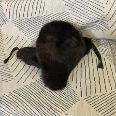 vintage Soviet-era Rot Front fur ushanka  BLACK MINK FUR TRAPPER HAT