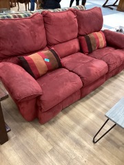 RUBY RED MICROFIBER RECLINING SOFA