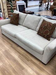 BEIGE TWO CUSHION SOFA