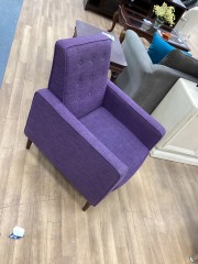 SMALL PURPLE RECLINING ARM CHAIR