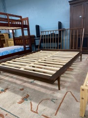 MCM Style Spindle Queen Bed Frame