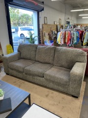 Blocky Grey Tweed Couch