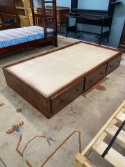 Twin Size Wood Bedframe with Storage