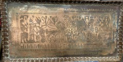 Vintage Egyptian Copper Etched Table Top