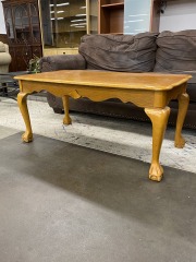 Intriguing Wood Clawfoot Coffee Table