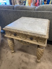 Ostentatious Marble Style Side Table (Each)
