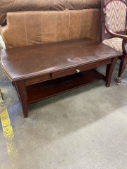 Simple 2-Tier Dark Wood Coffee Table