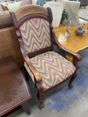 Vintage Funky Wavy Wood Armchair