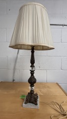Vintage Ornate Marble-Base Lamp