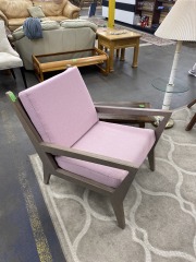 Modern Handmade Grey & Pink Plywood Chair