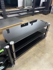 Sturdy Black Glass TV Stand
