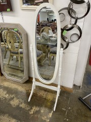 White Standing Tilt Mirror