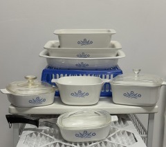 ASST. CORNING BLACK LABEL DISHWARE