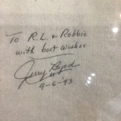 A personalized autograph from Jerry Byrd