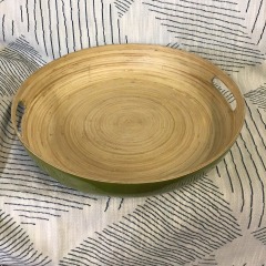 Matte Green With Handles Tray