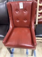 Red Faux Leather dining chair