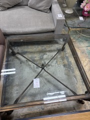 Square Glass Coffee Table\/Bronze frame