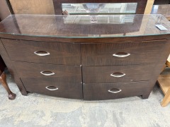 dark espresso 6 dr dresser w\/ mirror