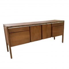 Mid-Century Walnut Finish Office Credenza