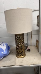 Reticulated Gold-Look Table Lamp