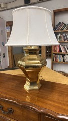 Vintage Hexagonal Brass Table Lamp