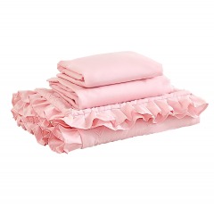 3058 BLK3 | NACOMOCO 3-Piece Tufted Ruffle Crib Set