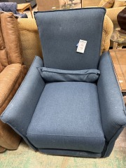Contemporary Blue Electric Recliner\/ Rocker