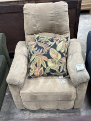 Beige Microfiber Small Recliner