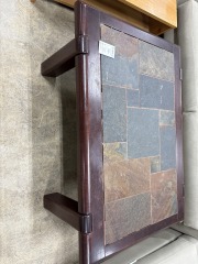 Wood Slate Top Coffee Table