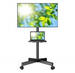 3122 BLK6 | PERLESMITH Rolling TV Stand